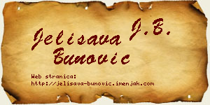 Jelisava Bunović vizit kartica